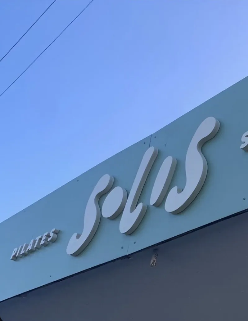 Solis Pilates raised 3D letter fascia sign by Sykes Signs