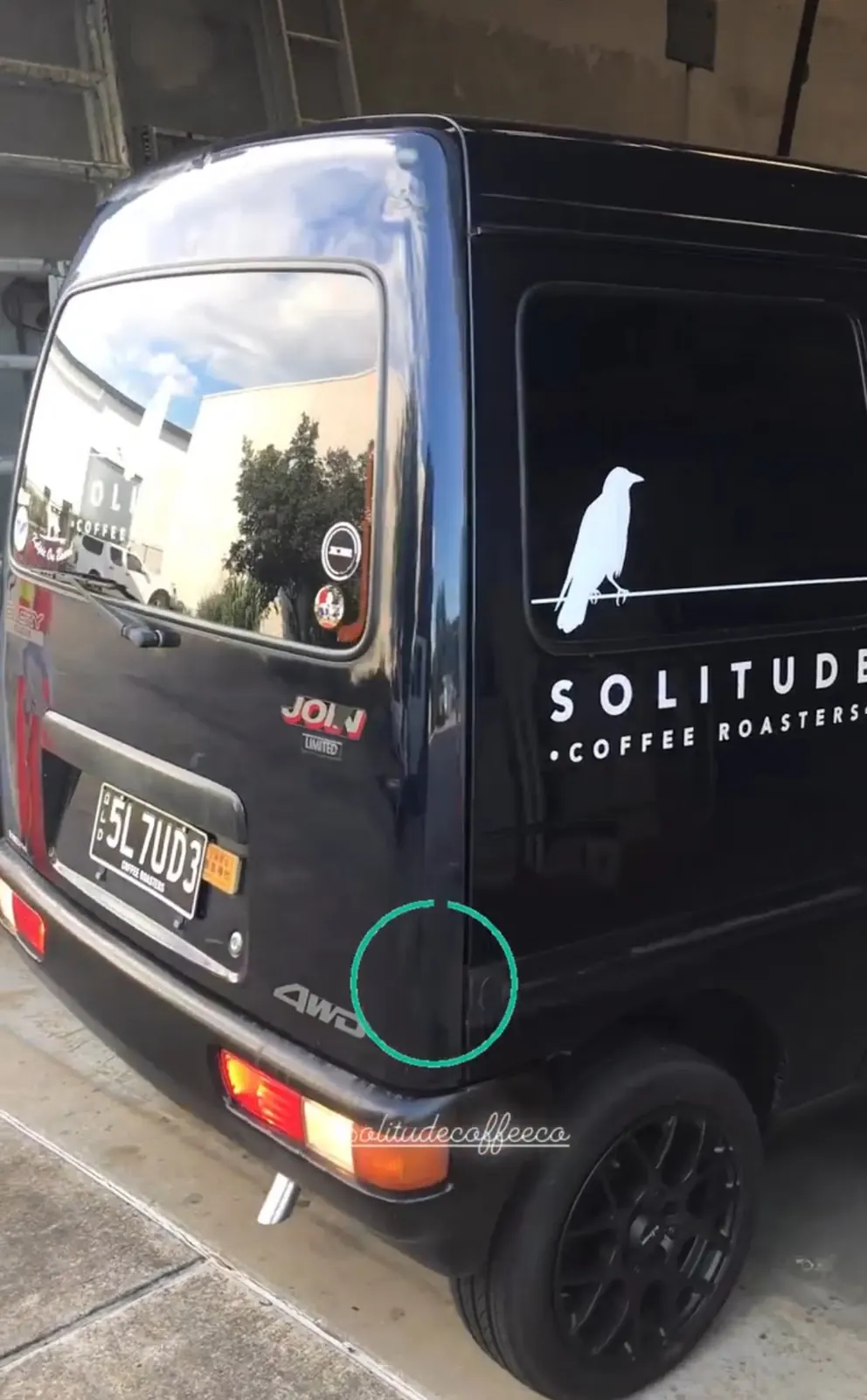 Solitude Coffee Roasters van cut vinyl decals by Sykes Signs