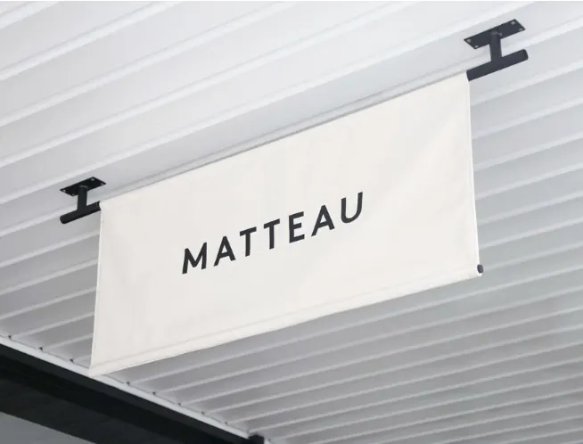 Matteau — Canvas blade banner by Sykes Signs